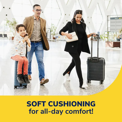 Air-Pillo® comfort insoles soft cushioning promotional graphic for all-day comfort