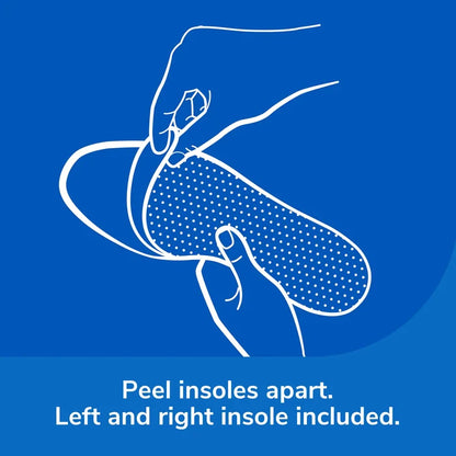 Air-Pillo® comfort insoles peel-apart left and right insert illustration