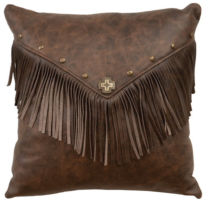 Alamosa Leather Pillow - 16x16 - Fabric Back