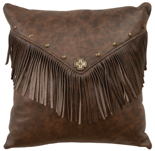 Alamosa Leather Pillow - 16x16 - Fabric Back