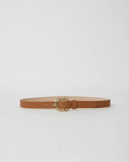 Amias Mini Leather Belt - Cuoio Gold