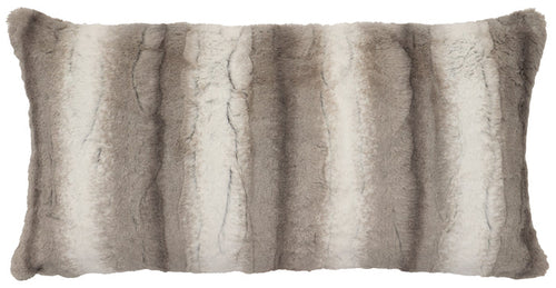 Angora Platinum Faux Fur Pillow - 14x26