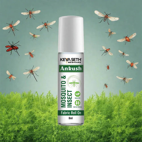 Ankush Mosquito & Insect Fabric Roll On with Citronella, Lemongrass & Eucalyptus Oil Non-Toxic & No DEET Formula - Safe for Baby - Keya Seth Aromatherapy