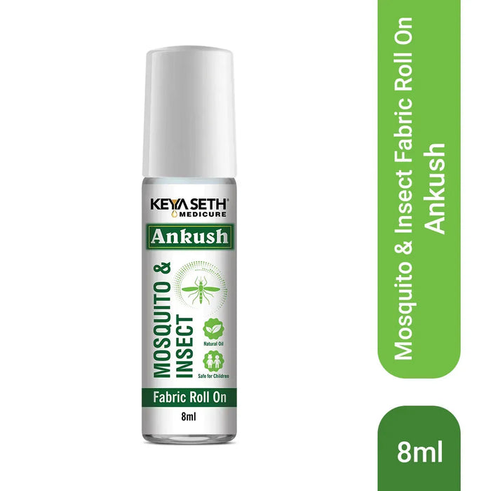 Ankush Mosquito & Insect Fabric Roll On with Citronella, Lemongrass & Eucalyptus Oil Non-Toxic & No DEET Formula - Safe for Baby - Keya Seth Aromatherapy