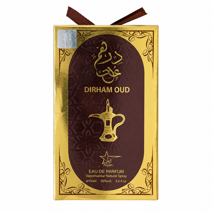 Ard Al Zaafaran Dirham Oud Eau de Parfum 100ml in a branded perfume bottle, rich and elegant oud-inspired fragrance with warm aromatic notes, ideal for everyday wear and special occasions.