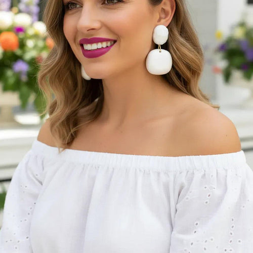 Ashira FB White Clip Earrings