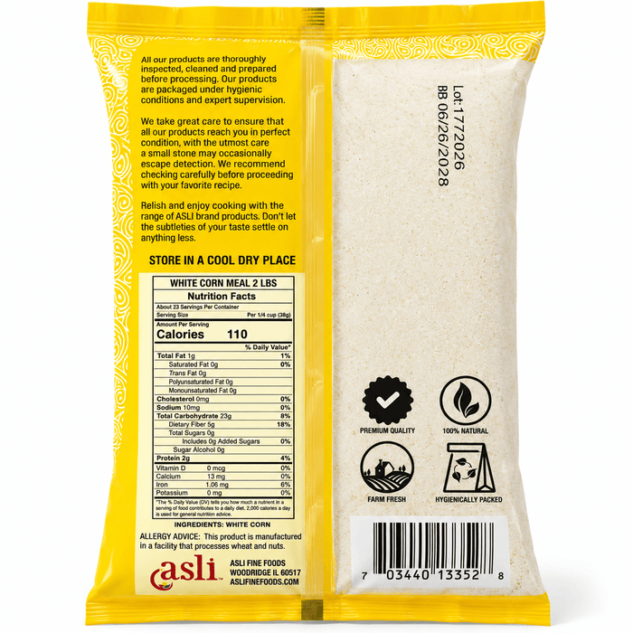 Asli White Corn Meal | Coarse Cornmeal for Cooking - Yado African & Caribbean Market