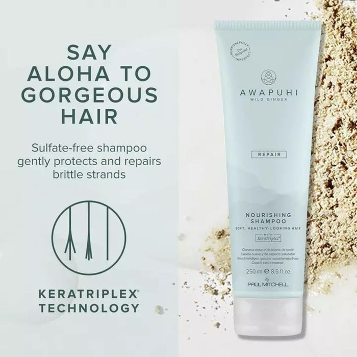 Awapuhi Wild Ginger by Paul Mitchell Nourishing Shampoo, Ultra Rich, Color-Safe Formula, For Dry, Damaged + Color-Treated Hair