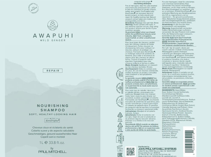 Awapuhi Wild Ginger by Paul Mitchell Nourishing Shampoo, Ultra Rich, Color-Safe Formula, For Dry, Damaged + Color-Treated Hair