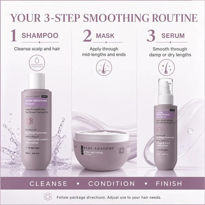 Bare Anatomy Ultra Smoothing Hair Trio – Shampoo, Mask & Serum