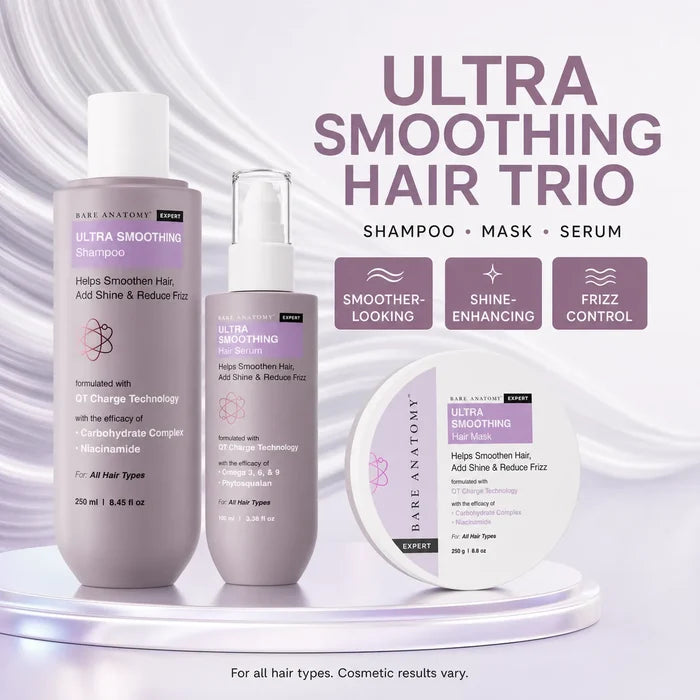 Bare Anatomy Ultra Smoothing Hair Trio – Shampoo, Mask & Serum