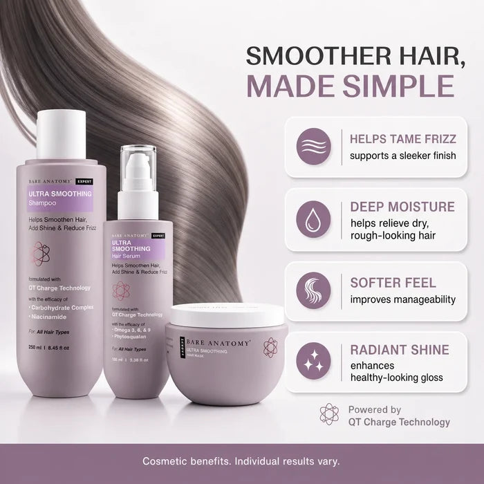 Bare Anatomy Ultra Smoothing Hair Trio – Shampoo, Mask & Serum