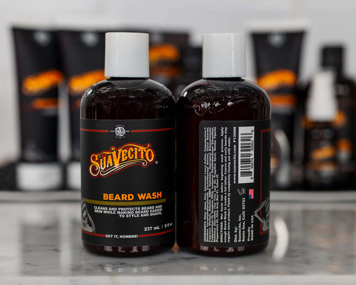 Beard Wash 8 oz Front and Back
