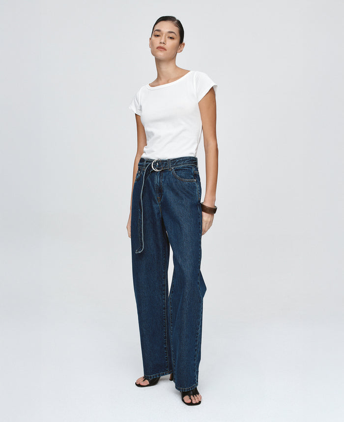 Belted Wide Leg Jean