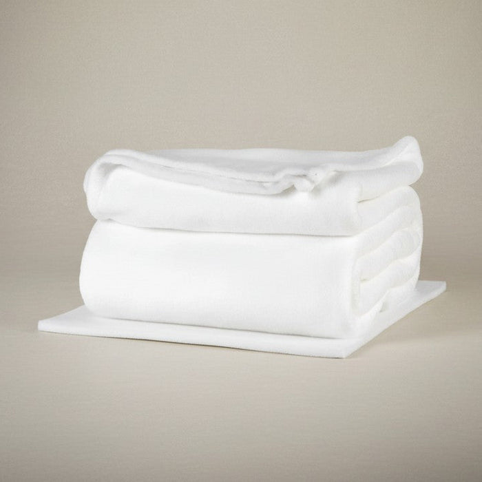 BHM Collection Light Weight Fleece Blankets White - Rifz Textiles Inc
