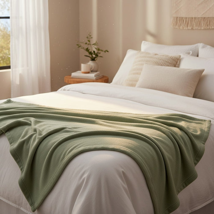 Fleece Blankets / Sage / twin 66"X90" 2 PK