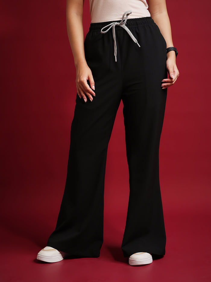 Black (4Way) Stretchable Flared Pants