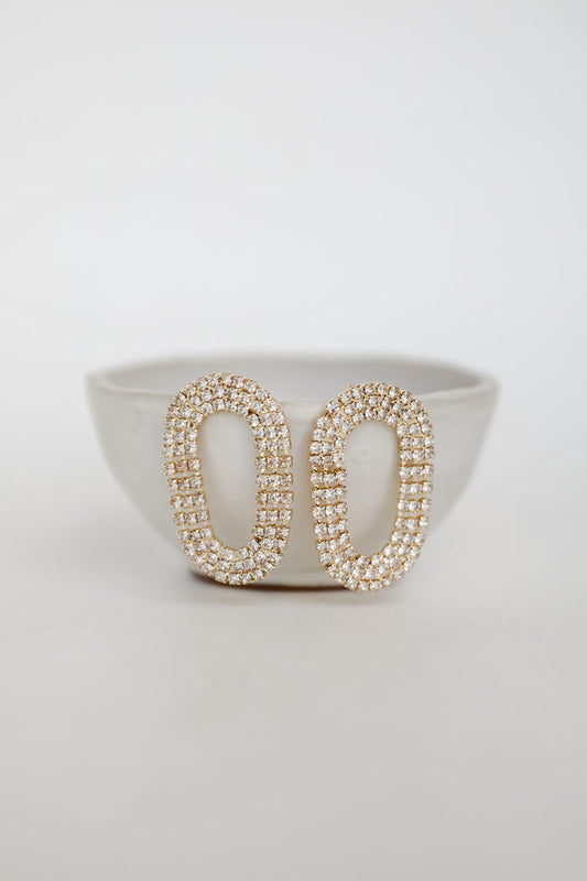 Blair Gold Rhinestone Statement Earrings