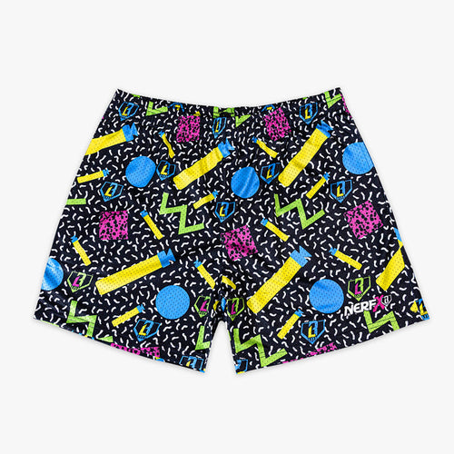 Black shorts with “Blast From The Past” design — front view