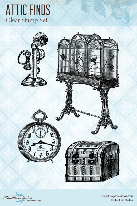 Blue Fern Stamp - Attic Finds Stamp Set *