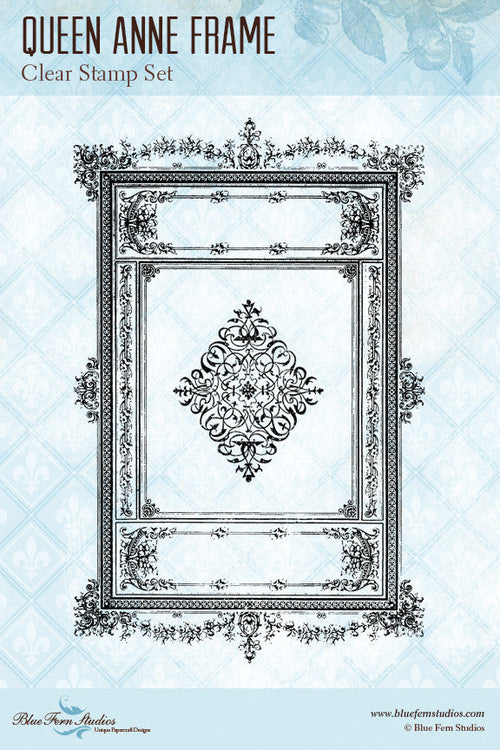 Blue Fern Stamp - Queen Anne Frame Stamp Set *