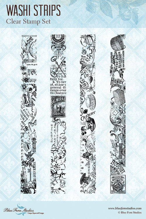 Blue Fern Stamp - Washi Strips Stamp Set *