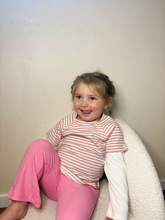 💗 blush stripe long sleeve tee