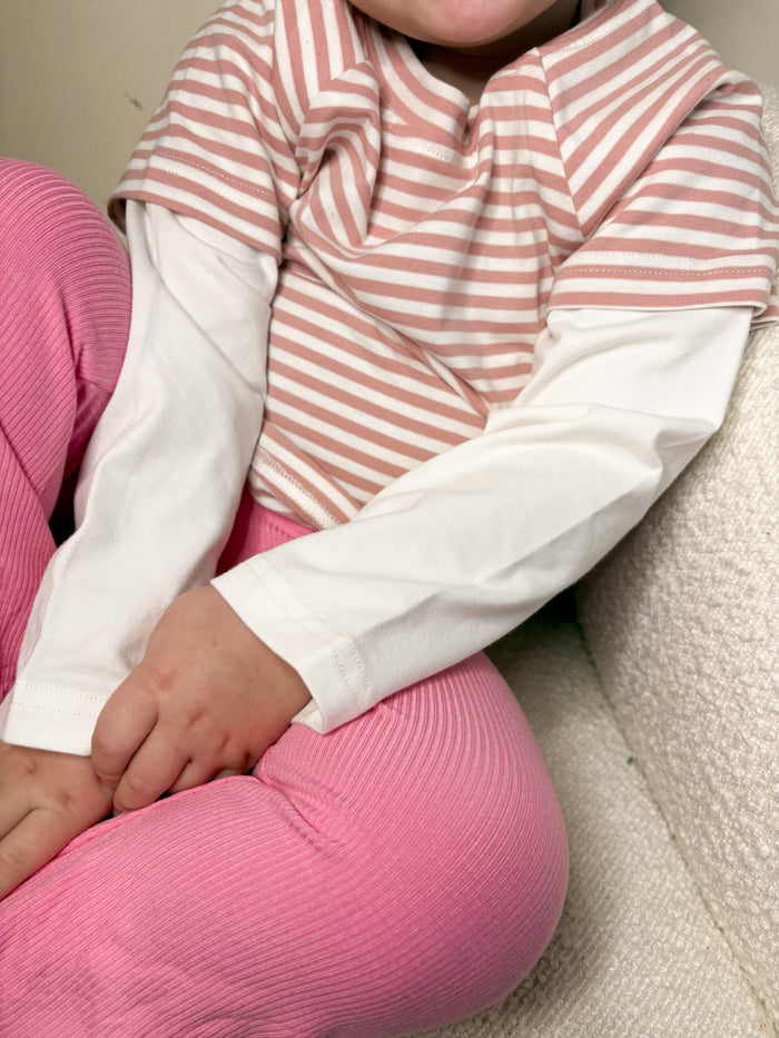 💗 blush stripe long sleeve tee