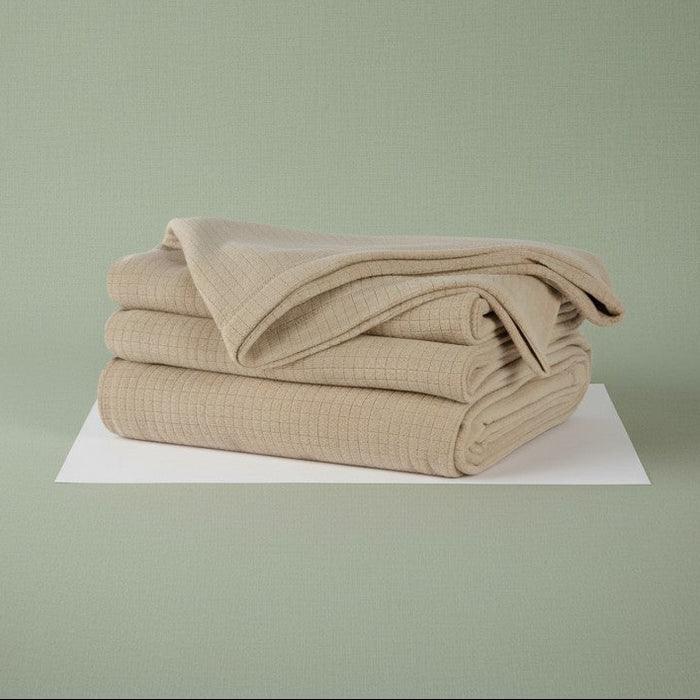 Blanket / Beige / Full/Queen 90"X90" 2 PK