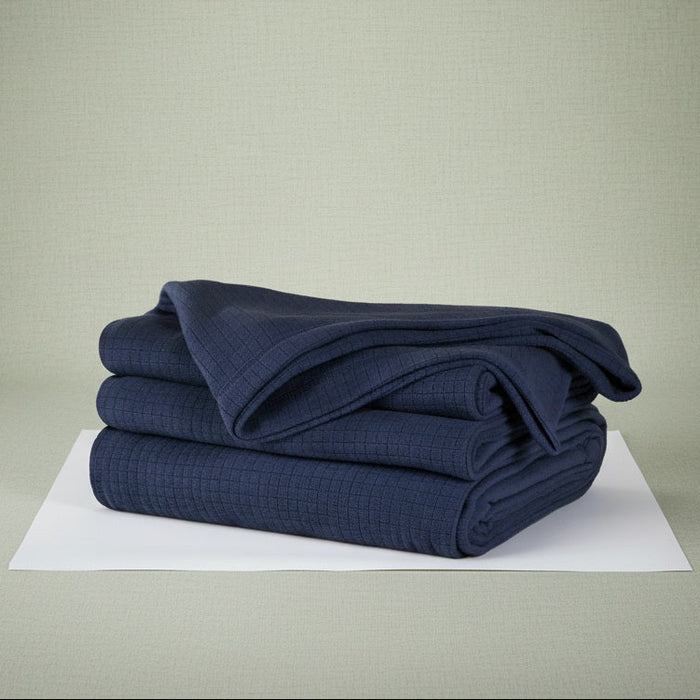 Blanket / Navy Blue / Full/Queen 90"X90" 2 PK