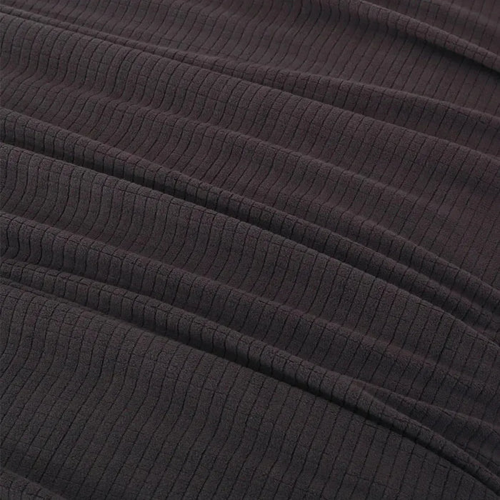 BPS Collection Grid Pattern Fleece Blankets Charcoal - Rifz Textiles Inc