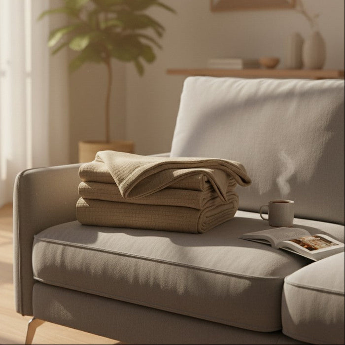 Blanket / Beige / Twin 60"X90" 2 PK