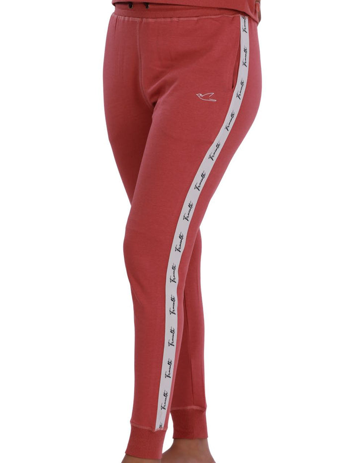 Brick Red Side Taped Detail Joggers