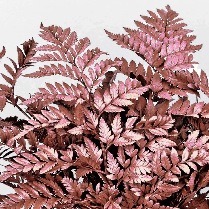 Bronzed Rose Gold Metallic Leather Leaf Stem - Image