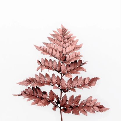 Bronzed Rose Gold Metallic Leather Leaf Vase - Image
