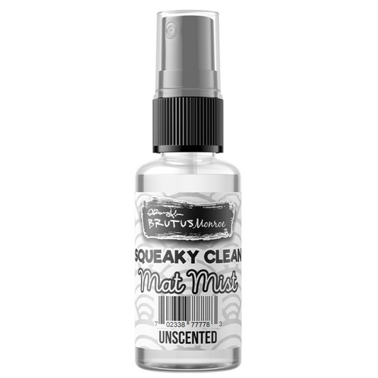 Brutus Monroe - Squeaky Clean Mat Mist Cleaner - Unscented. The Brutus Monroe mat mist cleaner has been formulated to use with your Brutus Monroe Stick and Stamp Mat.  2 ounce bottle. Available at Embellish Away located in Bowmanville Ontario Canada.