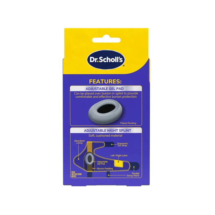 Bunion toe corrector retail package for adjustable night splint.