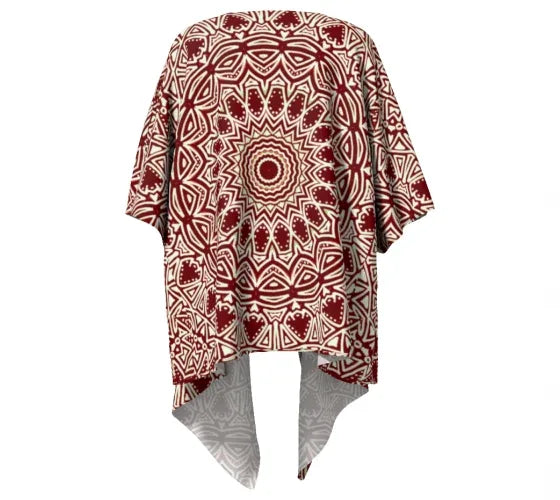 Burgundy Mandala Kimono - Yelena Noah Designs