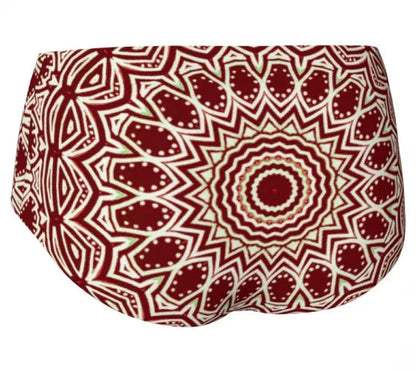 Burgundy Mandala Mini Shorts - Yelena Noah Designs