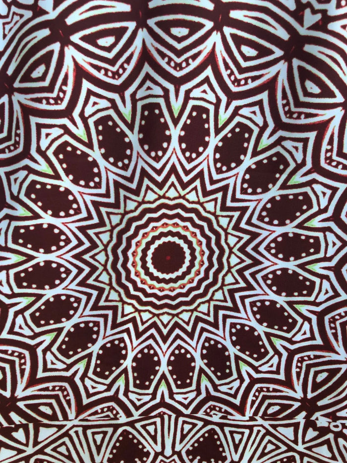 Burgundy Mandala Mini Shorts - Yelena Noah Designs