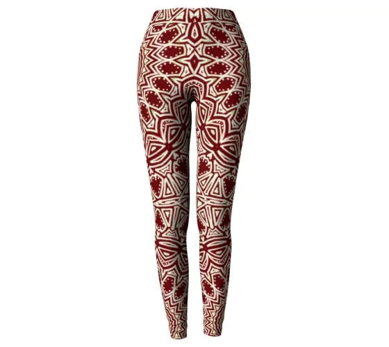 Burgundy Mandala Yoga Pant - Yelena Noah Designs