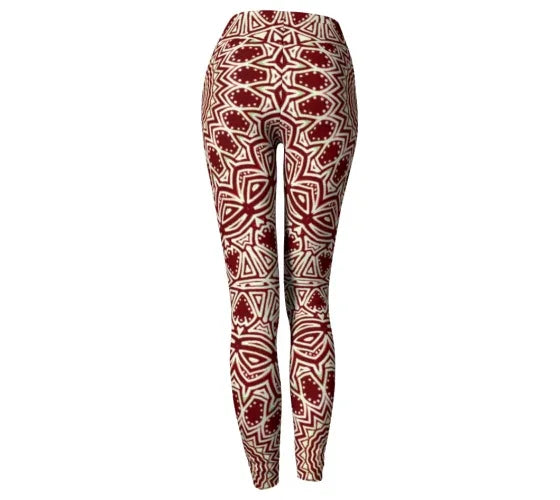 Burgundy Mandala Yoga Pant - Yelena Noah Designs