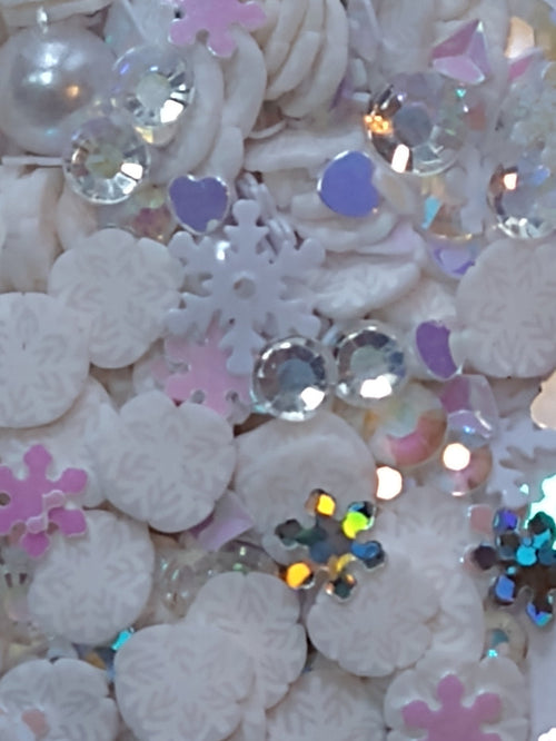 Buttons Galore - Mix Upz Craft Embellishments - 10g - Snowfall. These fun mixes will include a combination of Sprinkletz polymer clay pieces. Available at Embellish Away located in Bowmanville Ontario Canada.