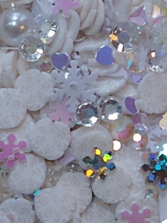 Buttons Galore - Mix Upz Craft Embellishments - 10g - Snowfall. These fun mixes will include a combination of Sprinkletz polymer clay pieces. Available at Embellish Away located in Bowmanville Ontario Canada.
