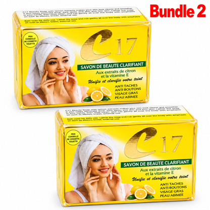 C17 Clarifying Beauty Soap with Lemon and Vitamin E, a refreshing cleansing bar designed to remove impurities and promote smooth, fresh, and radiant-looking skin.