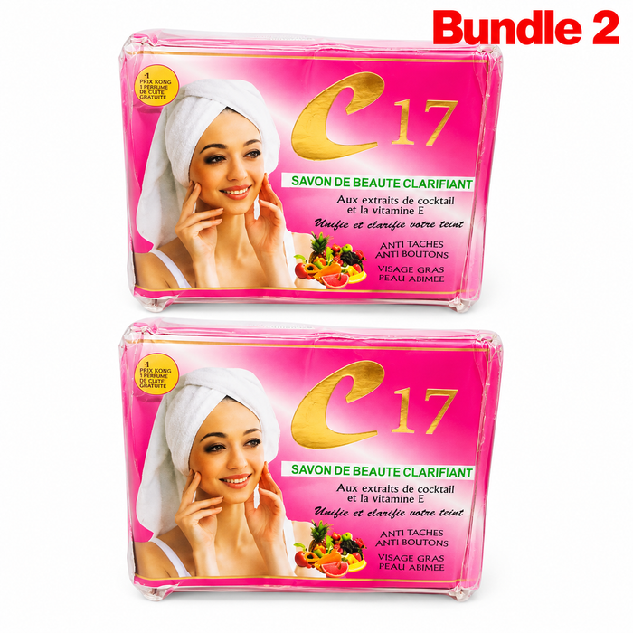 C17 Clarifying Beauty Soap with Vitamin E in branded packaging, cleansing beauty bar formulated to remove impurities and help promote smoother, softer, and more radiant-looking skin.