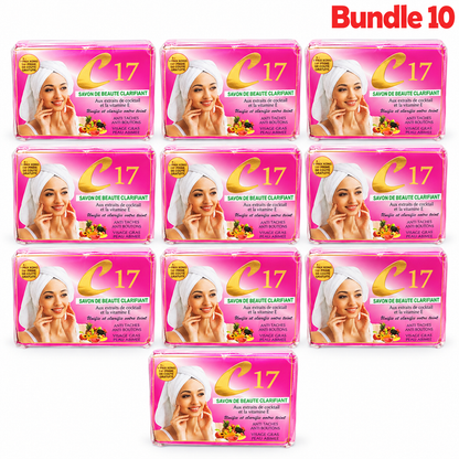 C17 Clarifying Beauty Soap with Vitamin E in branded packaging, cleansing beauty bar formulated to remove impurities and help promote smoother, softer, and more radiant-looking skin.