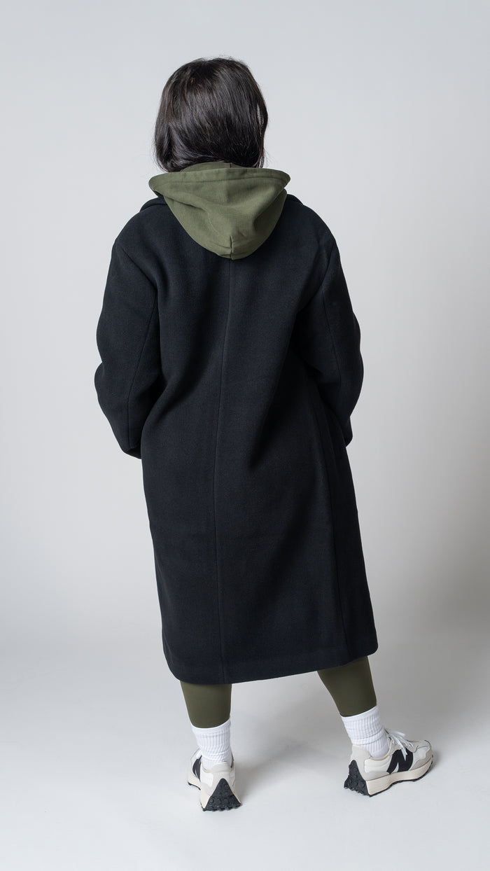 Caitlin Wool Coat in Black - view 3