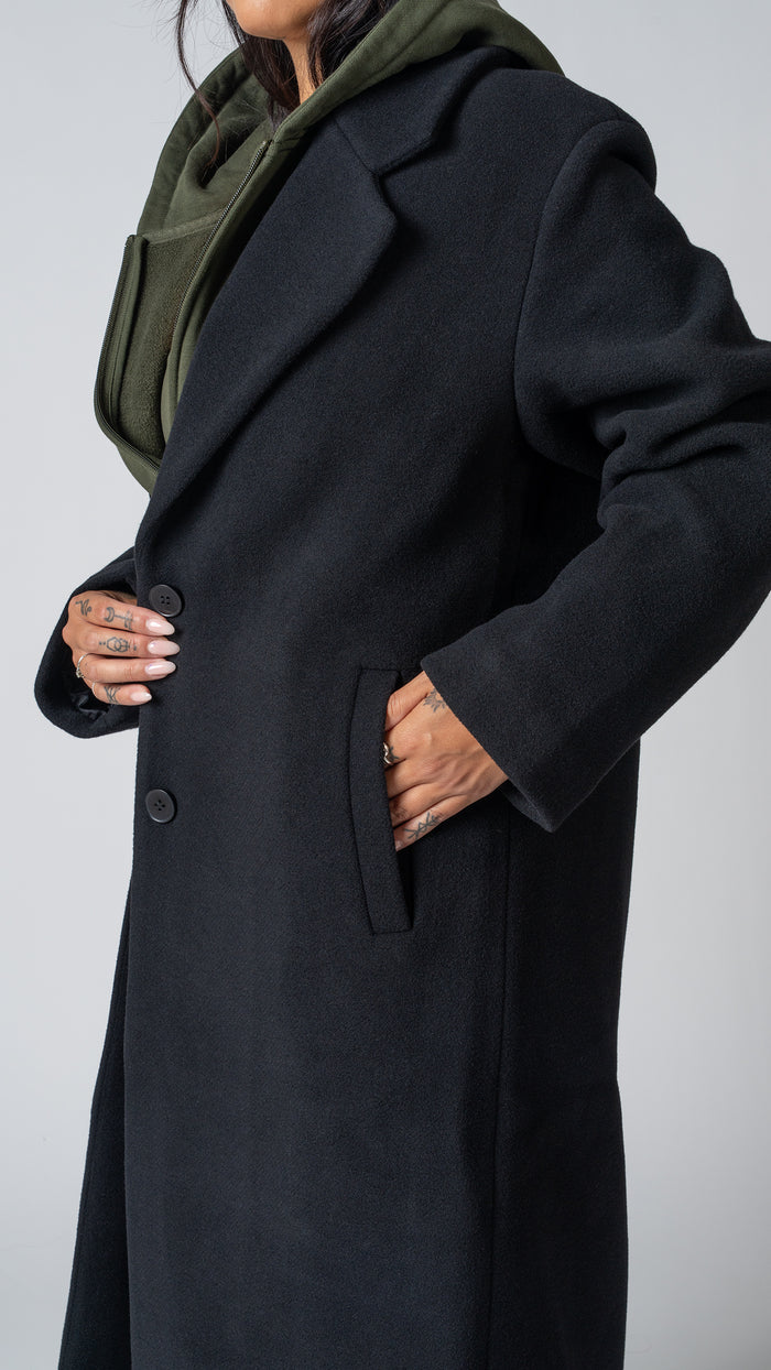 Caitlin Wool Coat in Black - view 4