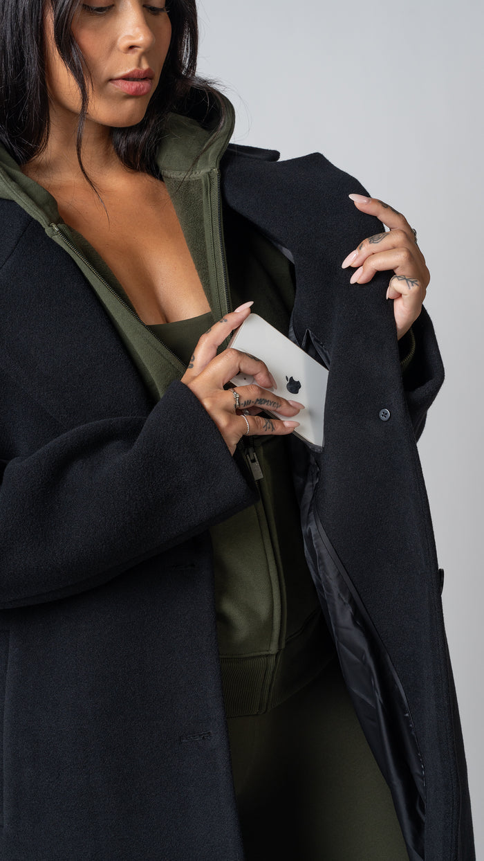 Caitlin Wool Coat in Black - view 5